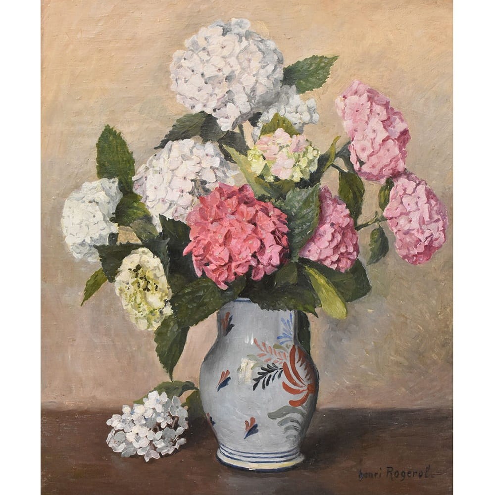QF775 3a antique floral painting flower oil still life art deco